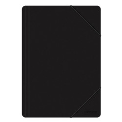 Teczka z gumką OFFICE PRODUCTS, A4, PP, 500mikr., 3-skrz., czarna