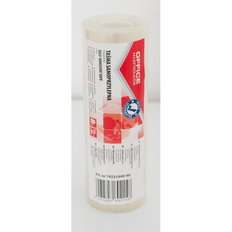 Taśma biurowa OFFICE PRODUCTS, 19mm, 33m, 8szt., transparentna