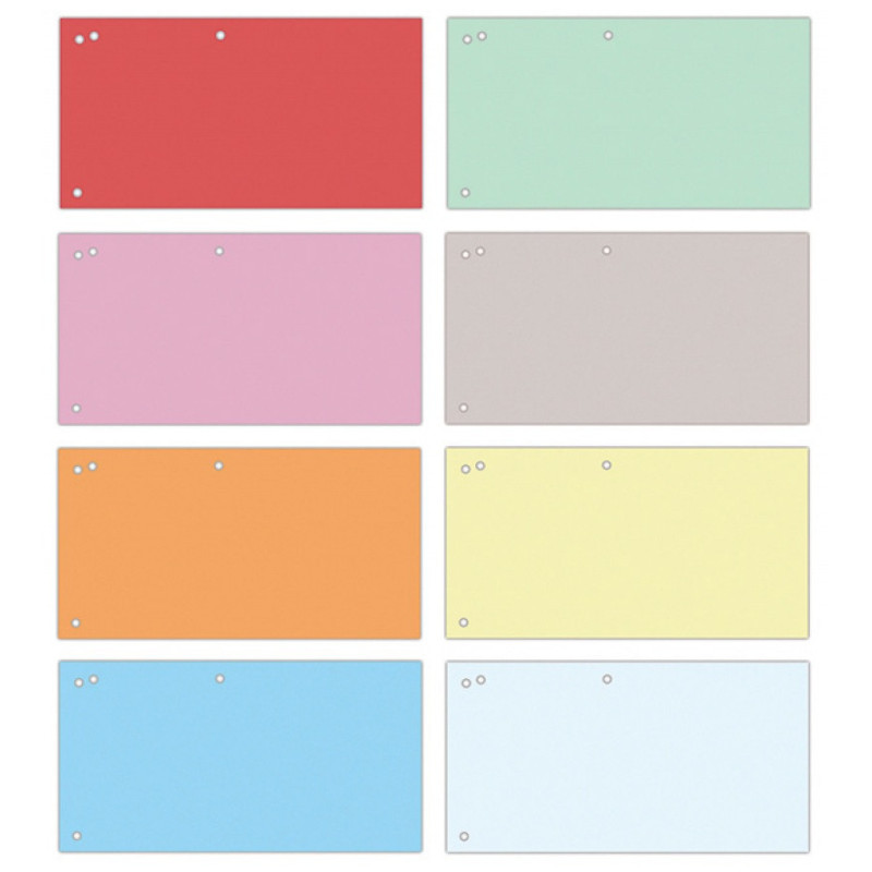 Przekładki OFFICE PRODUCTS, karton, 1/3 A4, 240x105mm, 100szt., mix kolorów