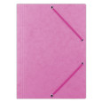 Teczka z gumką OFFICE PRODUCTS, preszpan, A4, 390gsm, 3-skrz., różowa