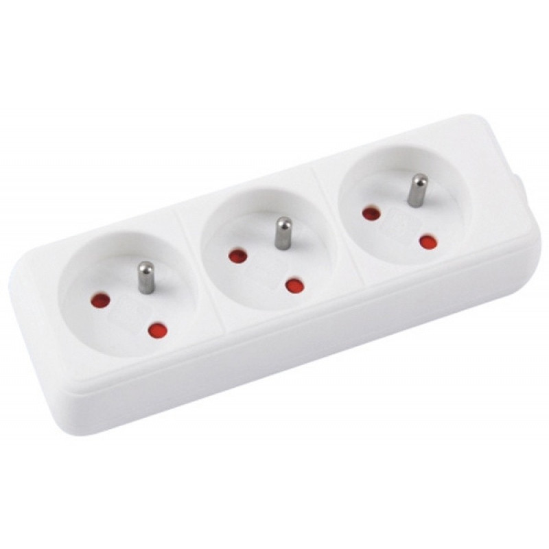 Przedłużacz OFFICE PRODUCTS, 3 gniazda, 1,5m, z uziemieniem, biały