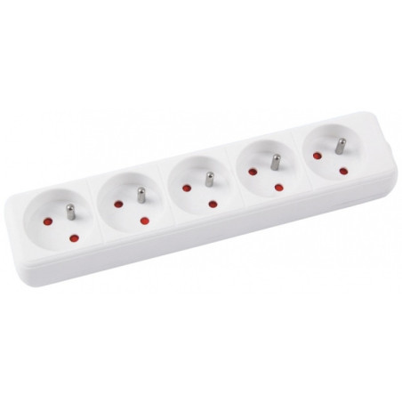 Przedłużacz OFFICE PRODUCTS, 5 gniazd, 5m, z uziemieniem, biały