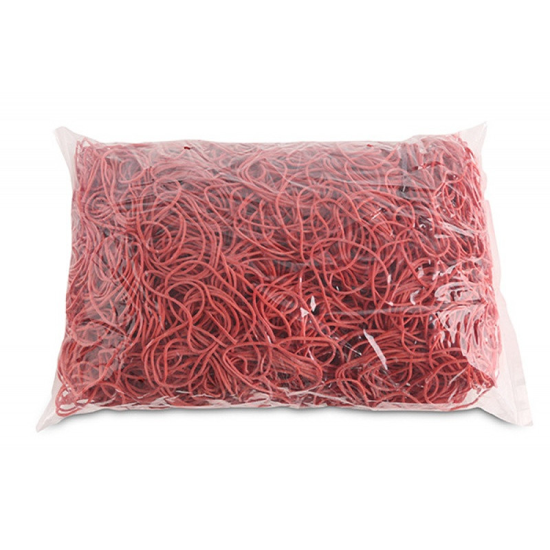Gumki recepturki OFFICE PRODUCTS, średnica 50mm, 1,5x1,5mm, 60% kauczuku, 1000g, zgrzewka, czerwone